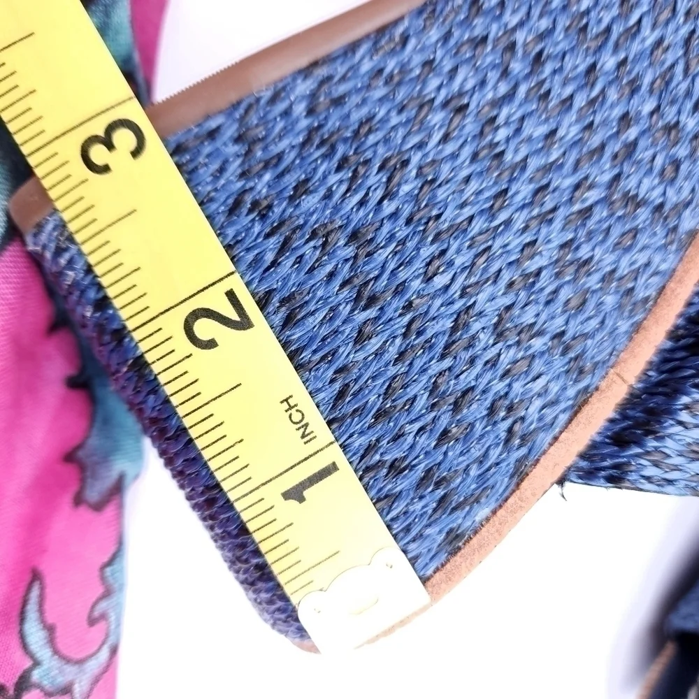 Bernardo Luxury Brand Blue Platform Wedge Sz 7m
